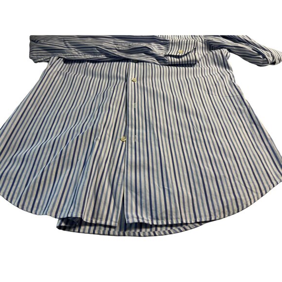 Valentino Roma Shirt Mens 15.5 42 Slim Fit Medium M Long Sleeve Button Up Blue - Picture 6 of 7